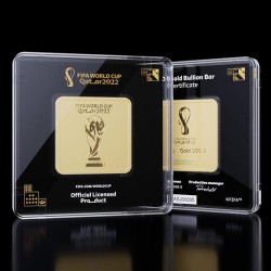 سبيكه ذهب تذكاريه فيفا 2022 كاس العالم في قطر ذهب 999.9 وزن 1 غرام
