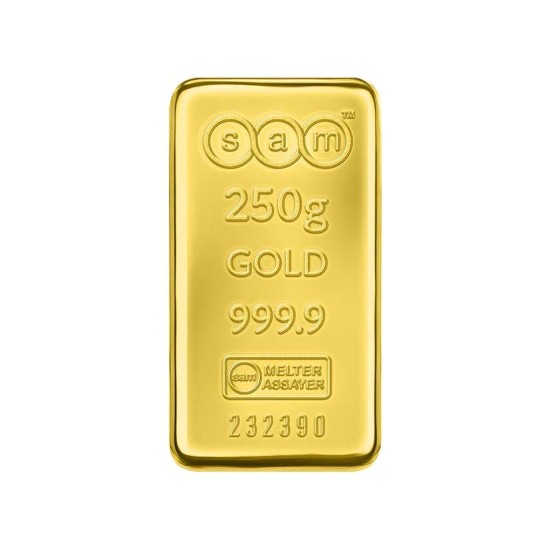 ربع كيلو سبيكه ذهب اماراتيه وزن 250 غرام 