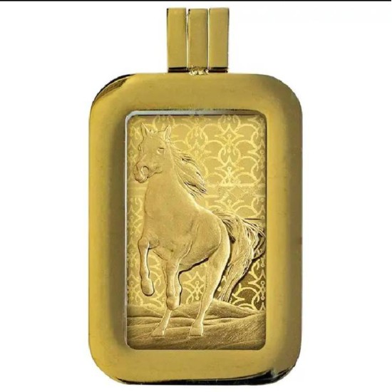 سبيكة الخيل العربي التراثيه السويسرية مع برواز  5 غرام