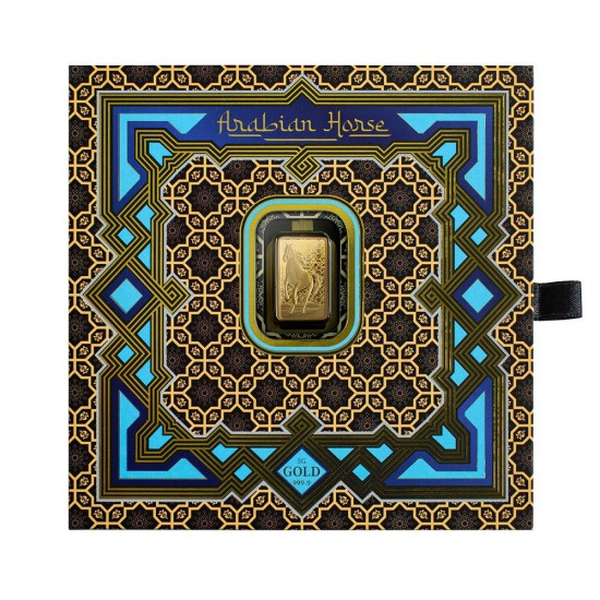 سبيكة الخيل العربي التراثيه السويسرية مع برواز  5 غرام