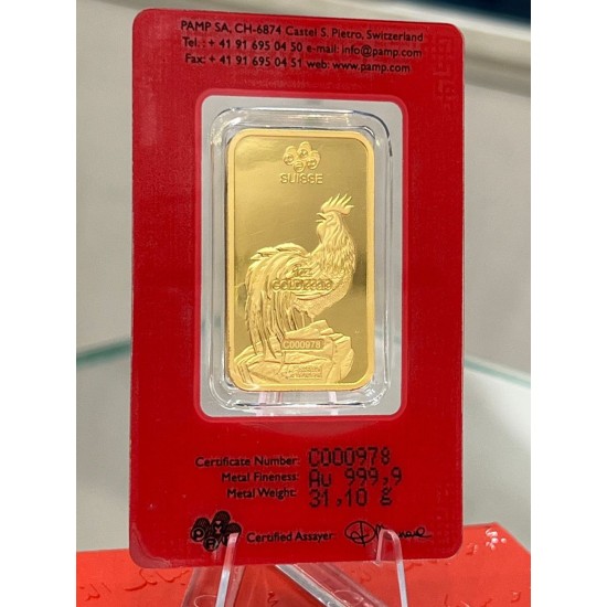 سبيكه ذهب بامب الديك النادره  اصدار 2017 - وزن اونصه  سبيكه ذهب بامب الديك النادره  اصدار 2017 - وزن اونصه