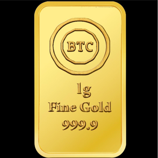 سبيكة باب الكعبة 1 غرام بي تي سي عيار 24 نقاوة 999.9