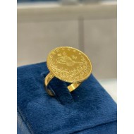 خاتم ليرة اصليه عيار 22 وزن : 10.93 غرام خاتم ليرة اصليه عيار 22 وزن : 10.93 غرام