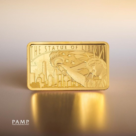 سبيكة USA التذكاريه من بامب السويسري  وزن : 5 غرام عيار : 24 سبيكة USA التذكاريه من بامب السويسري  وزن : 5 غرام عيار : 24